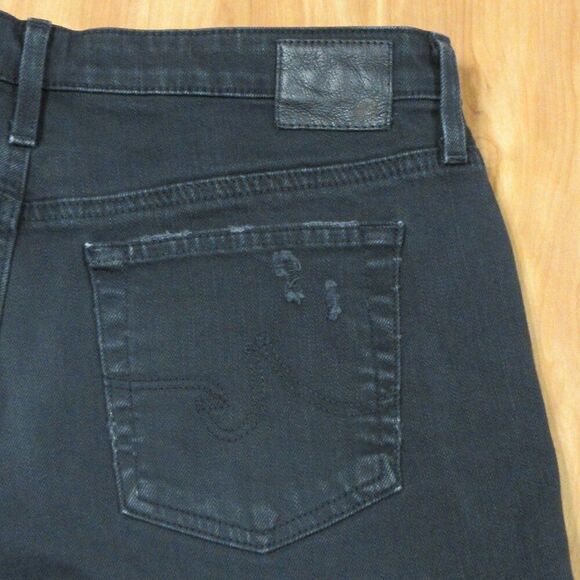 AG ADRIANO GOLDSCHMIED Hailey Ex Boyfriend Roll Up Jean Shorts Size 27 Blk Denim - Picture 11 of 15